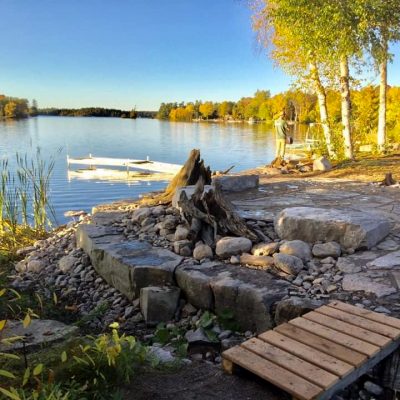 Lakeshore Naturalized Landscapes with Limestone