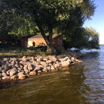 Sloped boulder Shore Erosion Control